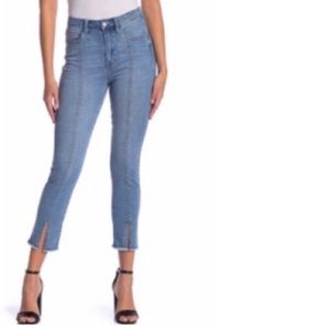 Kensie High Rise Split Seam Raw Hem with Slit